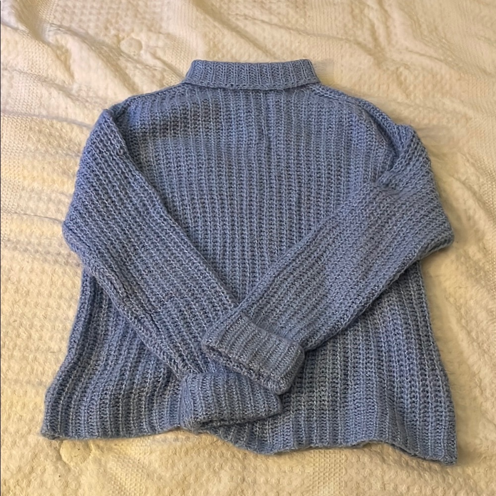 Abound Blue Cowl Neck Sweater with Chunky Knit